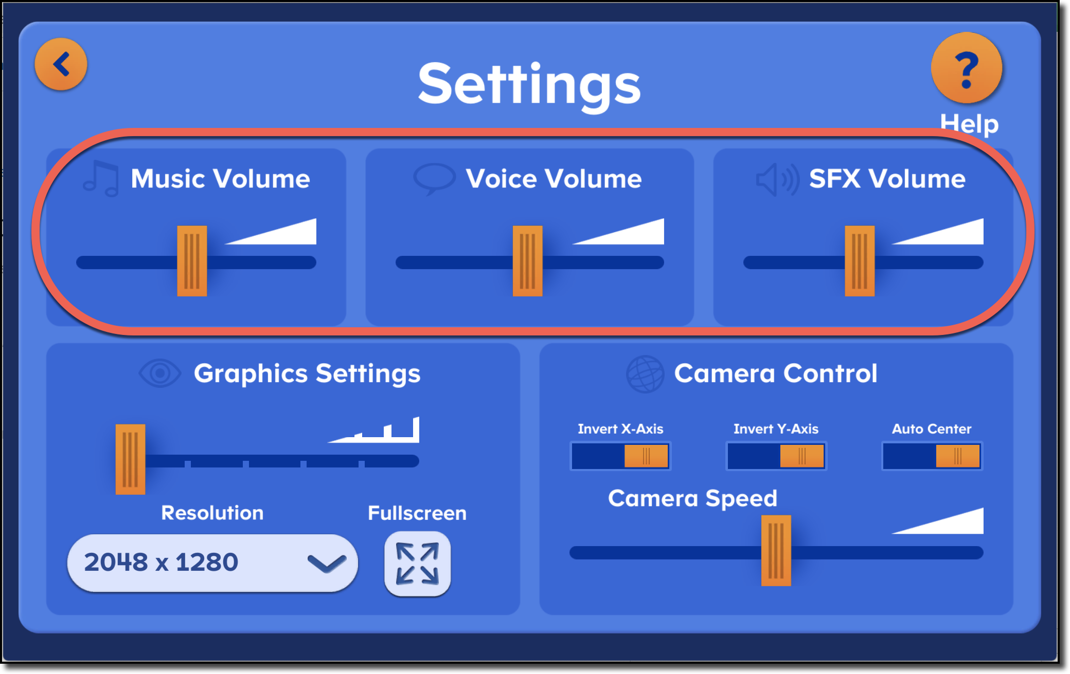 Settings page - volume settings.png